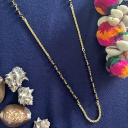 Digital Dress Room Women Gold-Plated Black Beaded Mangalsutra-14