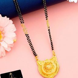 JEWEL WORLD Gold-Plated Beaded Mangalsutra-image-8
