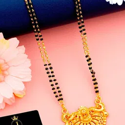 JEWEL WORLD Gold-Plated & Beaded Mangalsutra-31