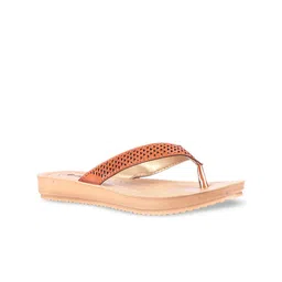 Inblu Lightweight & Anti Skid Open Toe Flats with Laser Cut-Detail-1