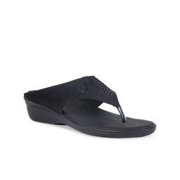 Bata Women Black Open Toe Flats with Laser Cuts-image-112