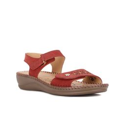 Scholl Women Red Open Toe Flats with Laser Cuts-image-93