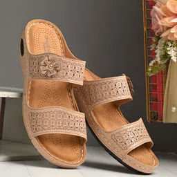 DressBerry Women Open Toe Flats with Laser Cuts-21
