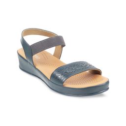 Metro Women Blue Open Toe Flats with Laser Cuts-image-32