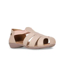 Bata Women Brown Open Toe Flats with Laser Cuts-image-90