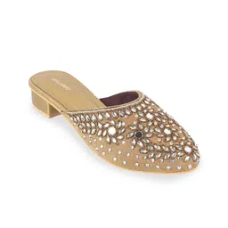 WALKWAY by Metro Embellished Pointed Toe Block Heel Mules-2