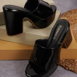 Rubeezz Black Party Block Sandals-21