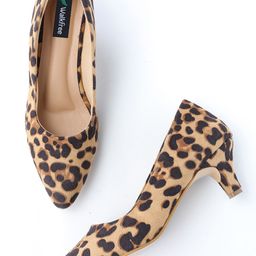 Walkfree Printed Suede Kitten Heel Pumps-17