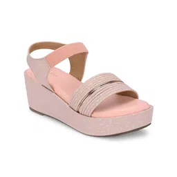 CLOG LONDON Textured Open Toe Wedges With Backstrap image 2