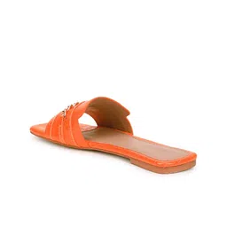Truffle Collection Textured Embellished Open Toe Flats image 4