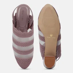 Marc Loire Woven Design Pointed Toe Block Mules image 5
