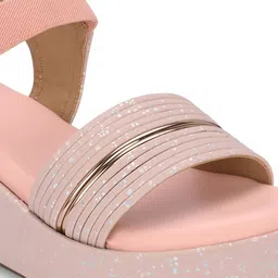 CLOG LONDON Textured Open Toe Wedges With Backstrap image 5