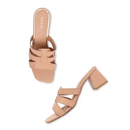 Rocia Open Toe Block Mules With Laser Cuts image 3