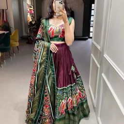 Printed Semi Stitched Lehenga Choli-image-8