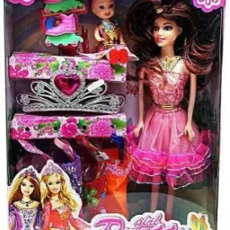 Pretty Girl With Accessories | Dolls with Beautiful Hairs (Multicolor)01 (Pink) 3.938 Ratings & 6 Revi-83