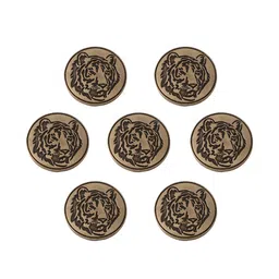 COSA NOSTRAA Set of 7 Circular Lion Imagery Textured Buttons image 3