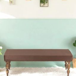 ikiriya Cairo Velvet Accent 3 Seater Bench In Brown Colour-picture-10