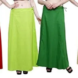 SHIVAWORLD Women's Cotton Saree Petticoats Combo with drowstring Polycotton Petticoat-image-63