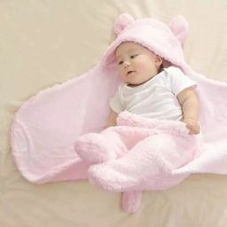 Abstract Single Hooded Baby Blanket for Mild Winter-image-31