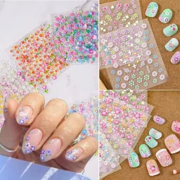 NEW_12 Sheets 3D Mix Color Flower Nail Art Stickers-picture-31