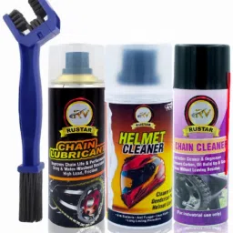 Combo of Chain Lube+ chain Cleaner+ Helmet Cleaner with Cleaning Brush |Prevent Chain Breakage| Helmet Interior & Exterior Cleaning| Chain Oil-image-23