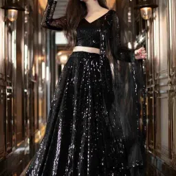 Embroidered Semi Stitched Lehenga Choli-image-43