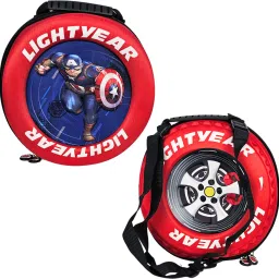 Tyre Shape Red Backpack for Kids - Tire Design Picnic Bag & Pre school Bag Normal-image-8
