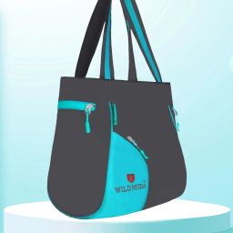 Women Blue, Grey Tote - Regular Size-image-66