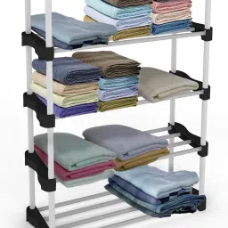 Cady Premium Multipurpose Shoe/Chappal/Book/Clothes Rack (5 Shelves) PVC Collapsible Wardrobe-24