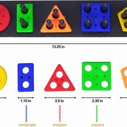 ebbstone Geometric Blocks Stacker Shape Sorter Column Puzzle Stacking Set for Kids image 4