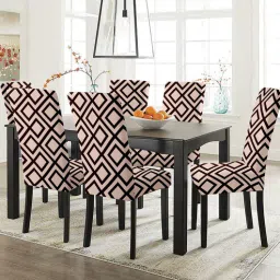 hotkei Beige Polycotton Geometric 14x18 Inches Chair Covers (Pack of 6)-picture-10