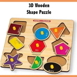 Learn Geometric Multi Shapes Wooden Puzzle Educational Board Learning Toy Tray-0