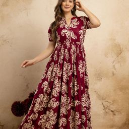 Women Floral Print Viscose Rayon Anarkali Kurta-image-19