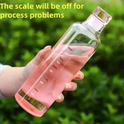 moozico Glass Bottles with Hourly Time Marker, Leak Proof, Reusable, BPA Free 500 ml Bottle image 3