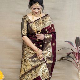 Woven, Self Design Banarasi Silk Blend, Pure Silk Saree-image-84