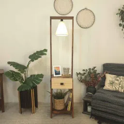 symplify Gabrielle Wooden Shelf Floor Lamp with Jute Shade & Brown Base-picture-40