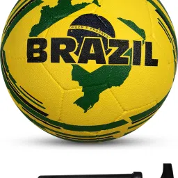 Combo Country Color (Brazil) Moulded Football With Ball Pump Football - Size: 5-picture-27