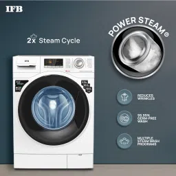 ifb 8 kg Powered by AI,5 Star,� with 2x Steam Cycle Fully Automatic Front Load with In-built Heater White image 4