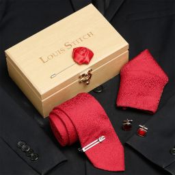 LOUIS STITCH Silk Cufflink & Tie Pin Set-image-59