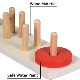 authfort Wooden Stacking Toys Shape & Color Recognition Geometric Board Block Stacking Sorting Puzzle Toys for Kids image 5