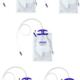 Urine Collection Uro Bag with Moulded Handle 2000 ML (Clear) - (Pack of 5) Urine Bag-image-33
