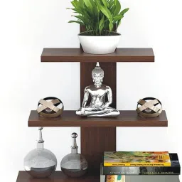 Sleek and Stylish Flat Wall Shelves for Home Decor Items and Living Engineered Wood Open Book Shelf-image-24