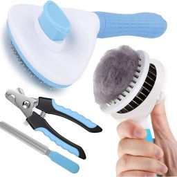Grooming Kit Self Slicker Brush With Nail Clipper - For Dogs & Cats Slicker Brushes forDog & Cat-13