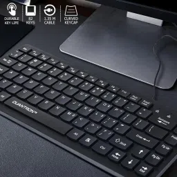 Quantron QKB-17, MINI KEYBOARD COMPACT AND SLEEK DESIGN Wired USB Laptop-size Multi-device Keyboard Compatible with Desktop, Laptop, Mac image 3