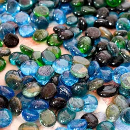 Glossy Finish Decorative Polished Shiny Round Glass Pebbles Stones for Plant Pots Vase Fillers Home Garden Decor & Outdoor Decoration (Multi Colour, 1 Kg) Polished, Carved, Regular Round, Oval Fire Glass Pebbles-picture-22