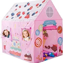 Jumbo Size Extremely Light Weight , Water Proof Kids Play Tent House for 10 Year Old Girls and Boys pink Rosolinaa house-image-75