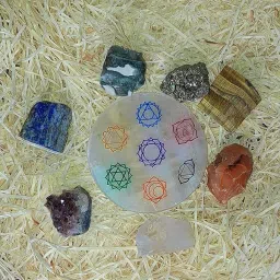 7 Chakra healing Raw Crystal Stone Elite Kit with Chakra Selenite charging Disc Regular Round Crystal Stone-image-17