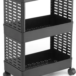 Cutlery Kitchen Rack Plastic, 3 layer Plastic Plastic Kitchen Trolley-picture-26