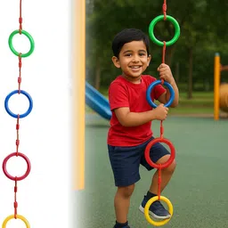 hop n play 6.7 Ft Rope & Climbing Ring Swing for Kids, 120kg Capacity with Carabiner-picture-29
