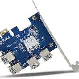 Mak World PCI-E to 4 port USB3.0 Express X1 Riser Card Converter Adatper ETH Mining Card Network Interface Card image 2